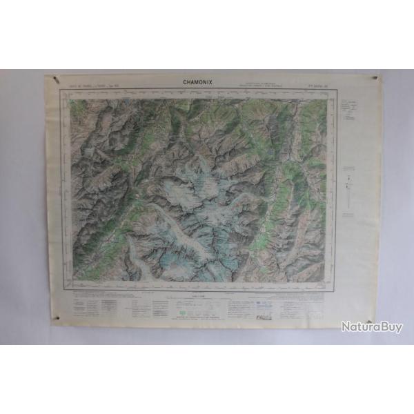 Ancienne Carte IGN Chamonix 1/50000 type 1922