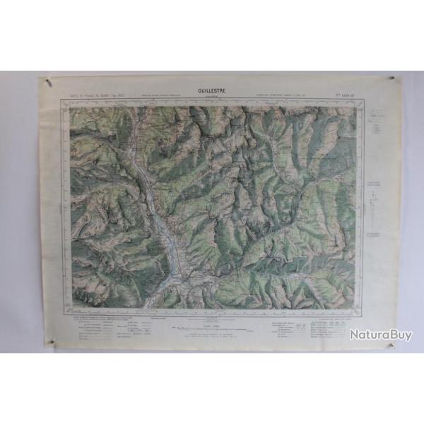 Ancienne Carte IGN Guillestre 1/50000 type 1922