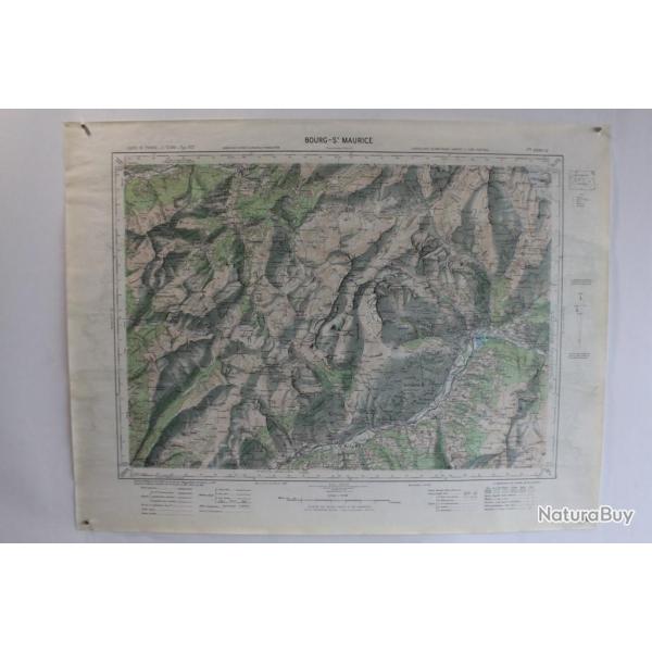 Ancienne Carte IGN Bourg St Maurice 1/50000 type 1922