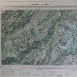 Ancienne Carte IGN St Gervais les Bains 1/50000 type 1922