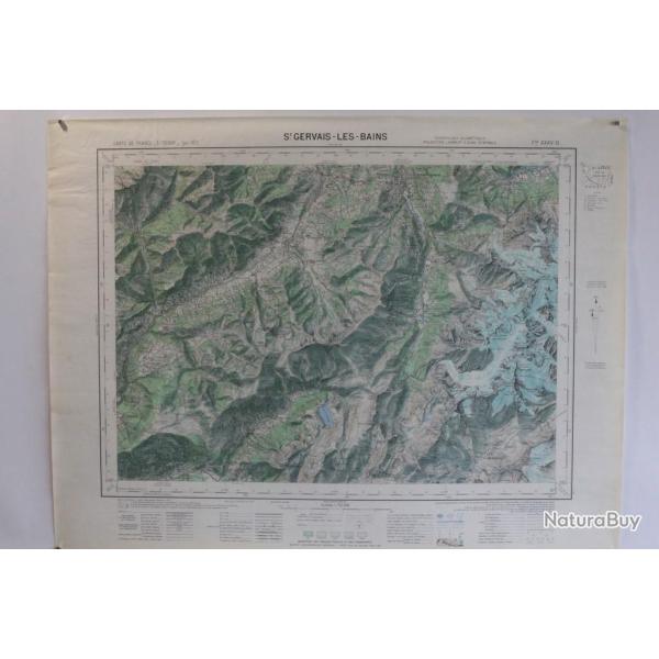 Ancienne Carte IGN St Gervais les Bains 1/50000 type 1922