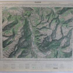 Ancienne Carte IGN Cluses 1/50000 type 1922
