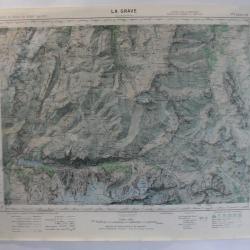Ancienne Carte IGN La Grave 1/50000 type 1922