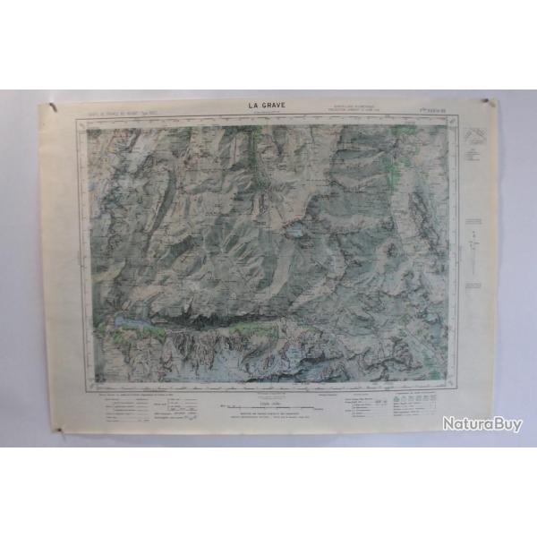 Ancienne Carte IGN La Grave 1/50000 type 1922