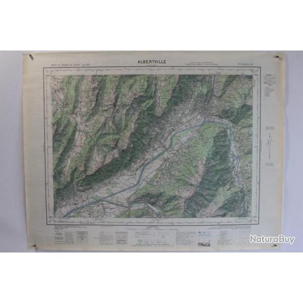 Ancienne Carte IGN Albertville 1/50000 type 1922