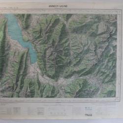 Ancienne Carte IGN Annecy - Ugine 1/50000 type 1922