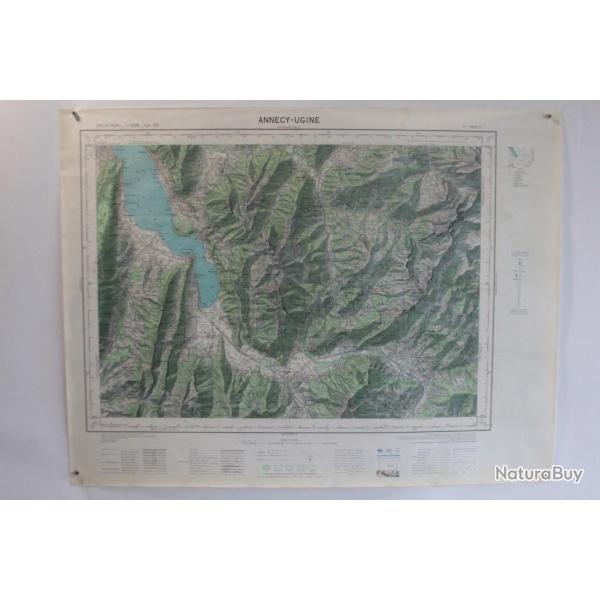 Ancienne Carte IGN Annecy - Ugine 1/50000 type 1922