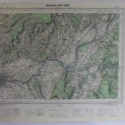 Ancienne Carte IGN Romans-sur-Isère 1/50000 type 1922