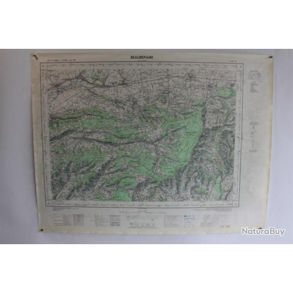 Ancienne Carte IGN Beaurepaire 1/50000 type 1922