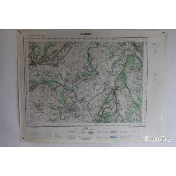 Ancienne Carte IGN Montluel 1/50000 type 1922