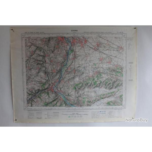 Ancienne Carte IGN Givors 1/50000 type 1922