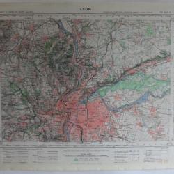 Ancienne Carte IGN Lyon 1/50000 type 1922
