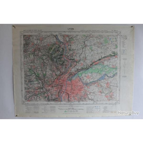 Ancienne Carte IGN Lyon 1/50000 type 1922