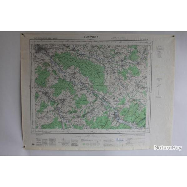 Ancienne Carte IGN Lunville 1/50000 type 1922
