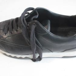 HERMES Chaussures baskets Trail cuir noir homme T43