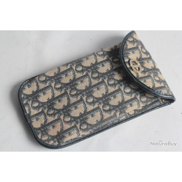 CHRISTIAN DIOR �tui � lunettes toile monogramme vintage