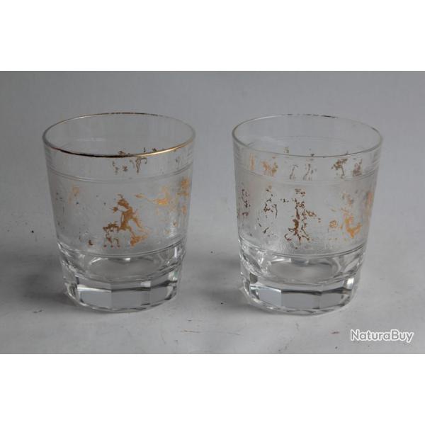 VAL ST LAMBERT Verres � whisky cristal Danse de Flore
