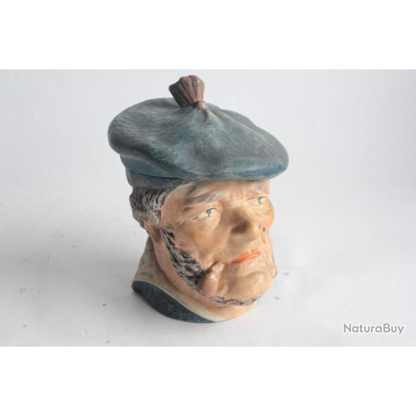 Pot  tabac figuratif Marin terre cuite Le Havre