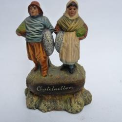 Couple de pêcheurs en terre cuite Chatelaillon