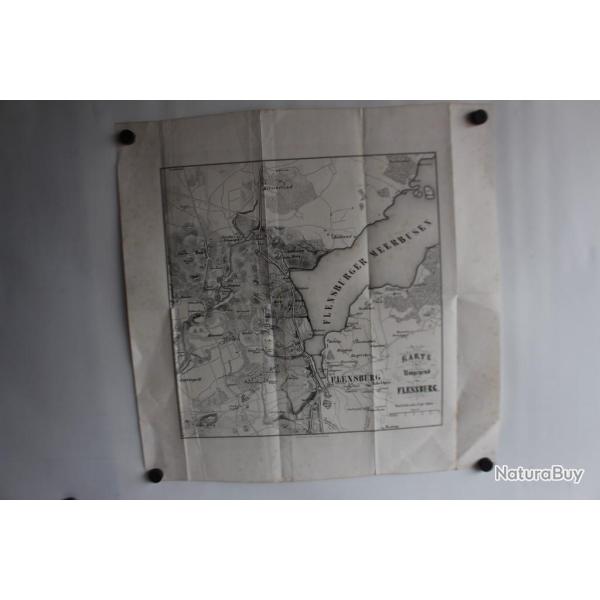 Carte de la rgion de Flensburg 1848