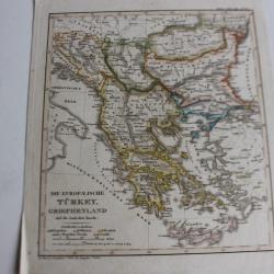 Carte géographique turkey griechenland 1835