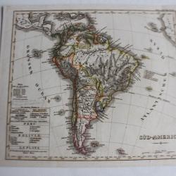 Carte géographique Amérique du Sud 1835
