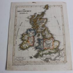 Carte géographique les îles britanniques 1836