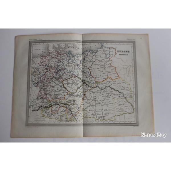 Carte g�ographique d'Europe centrale 1853