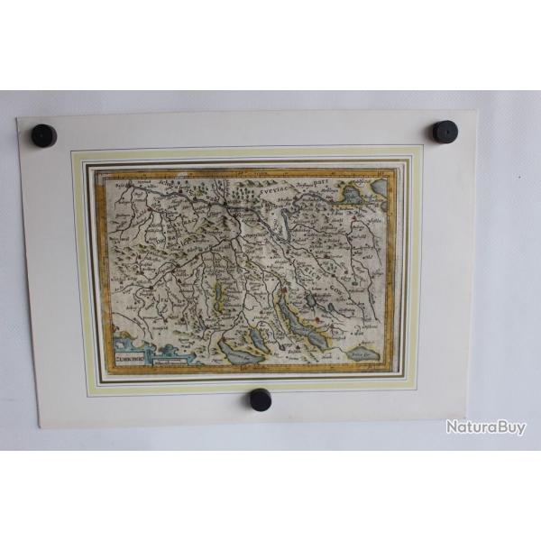 Carte g�ographique Canton Zurichou Suisse 1635-38