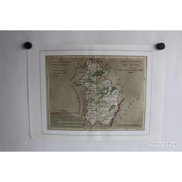 Carte g�ographique d�partement Jura Brion 1792