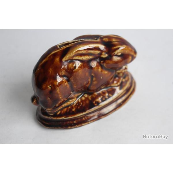 Ancienne tirelire porcelaine lapin Art populaire