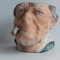 Pot à tabac Pêcheur terre cuite l'Isle Adam n°939 Granville