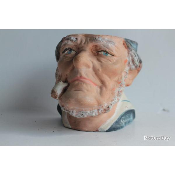 Pot  tabac Pcheur terre cuite l'Isle Adam n939 Granville