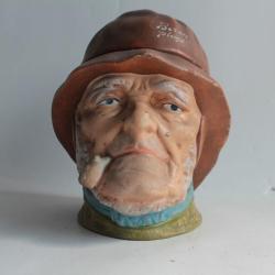 Pot à tabac Pêcheur terre cuite l'Isle Adam n°1007 Berck plage