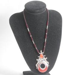 Collier Touareg argent et agate Bijoux ethnique