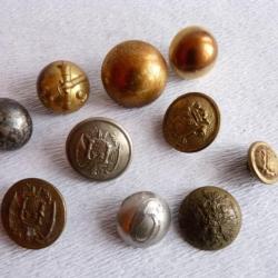 Anciens boutons militaires x 10
