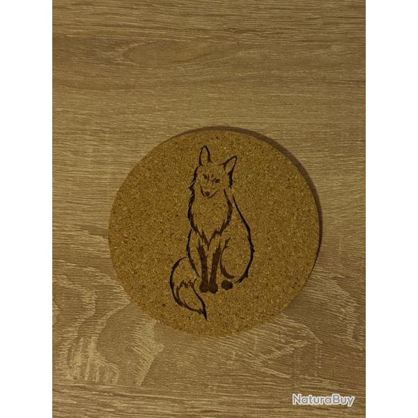 6x Dessous de verre motif au choix sanglier chevreuil cerf chamois renard canard. A5