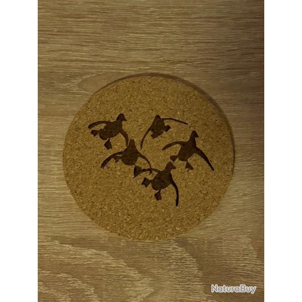 6x Dessous de verre motif au choix sanglier chevreuil cerf chamois renard canard. A6