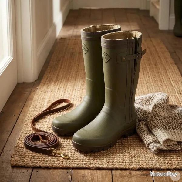 Bottes de chasse Alaska soufflet Zip caoutchouc kaki 39 � 47 45