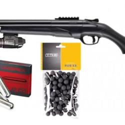Pack pr&ecirc;t &agrave; tirer Fusil T4E HDS68 TS68 Gen2 Lampe Flash D&eacute;fense en balle caoutchouc calibre .68