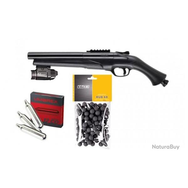 Pack prt  tirer Fusil T4E HDS68 TS68 Gen2 Lampe Flash Dfense en balle caoutchouc calibre .68