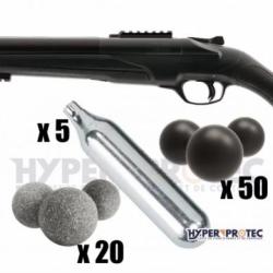 Pack d&eacute;couverte Fusil T4E HDS68 TS68 Gen2 D&eacute;fense balle caoutchouc calibre .68
