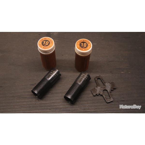 Lot 2 chockes Browning cal 10 avec cl� REF @