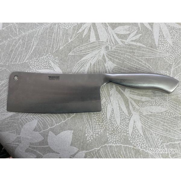 Hachoir couperet feuille de boucher monobloc acier inoxydable - lame 17 cm poids 400 g