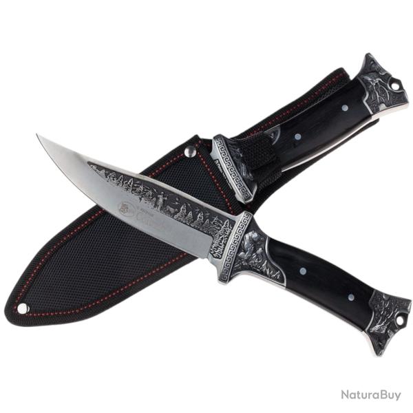 Couteau  Columbia - lame 145mm full tang - chasse grave / collection - manche bois d�cor�