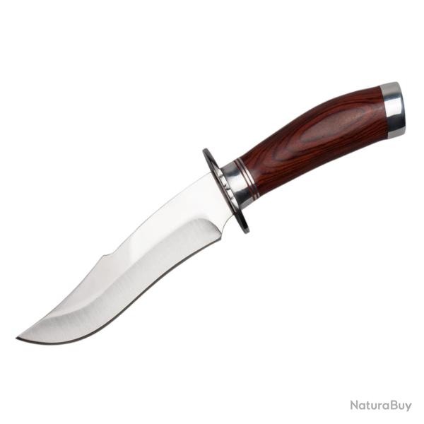 Couteau BSH - Lame classique de 140 mm - pour la chasse/la p�che - Manche en bois