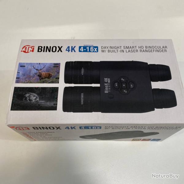 ATN BINOX 4K 4-16x Smart HD Jumelles de chasse avec t�l�m�tre laser, vid�o Binocular Refurbished