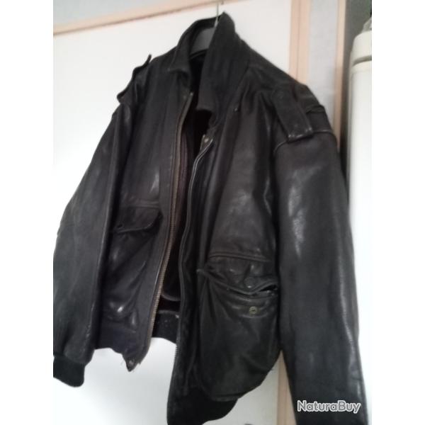 blouson aviateur en cuir XXL Creeks Flight Coat vintage