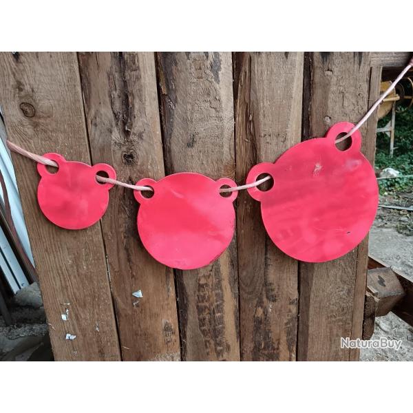 LOT DE GONG ACIER 6mm DE TIR LOISIR test 22lr, 38S&W et 9mm DIAMETRE 100+150+200 (3 GONG)