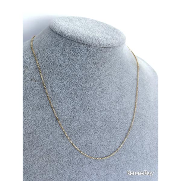 Fine chaine or rose 18 carats - 43 et 45 cm - collier maille for�at
